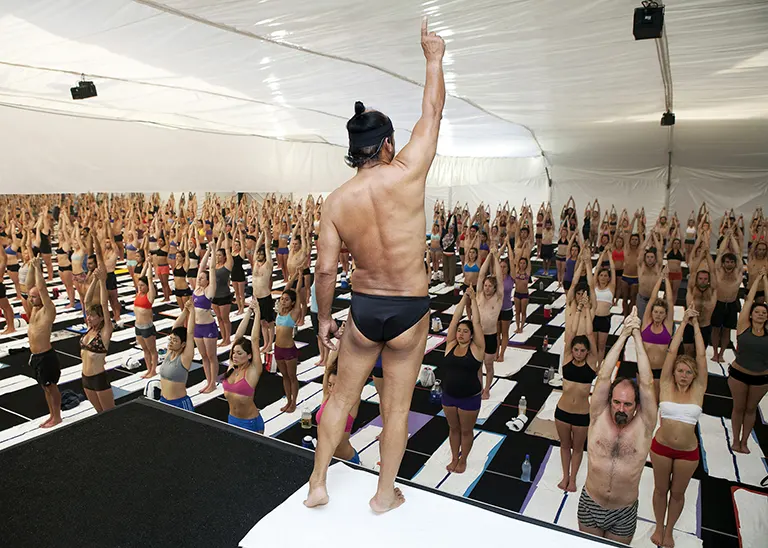 Bikram Choudhury leading yoga teacher training - Julia Lowrie Henderson yoga podcast