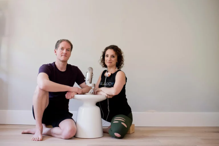 Jason Crandell and Andrea Ferretti in a podcast room