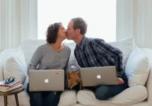 Andrea Ferretti and Jason Crandell kissing