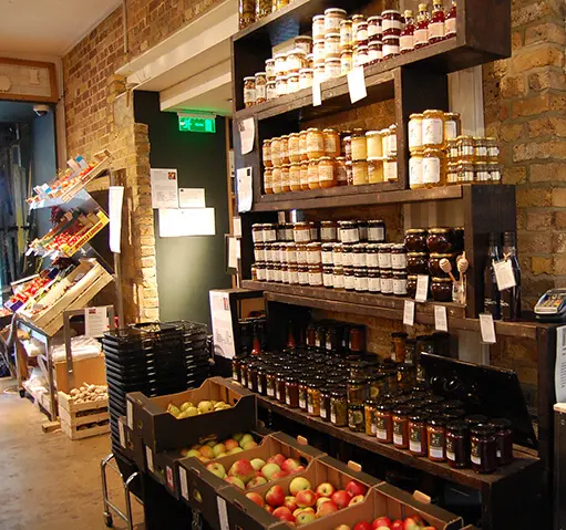 Honey jars in a store