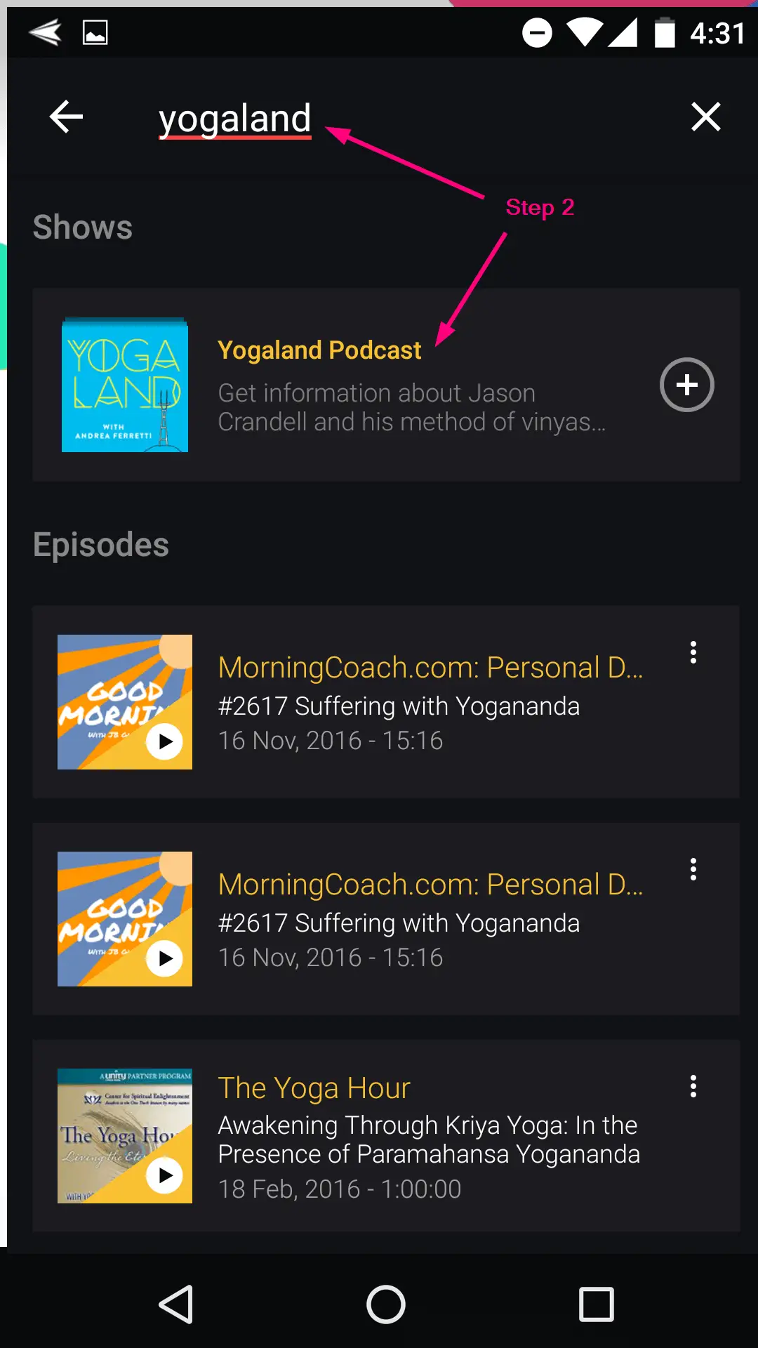 How to subscribe to a podcast - Acast, Step 2 screenshot