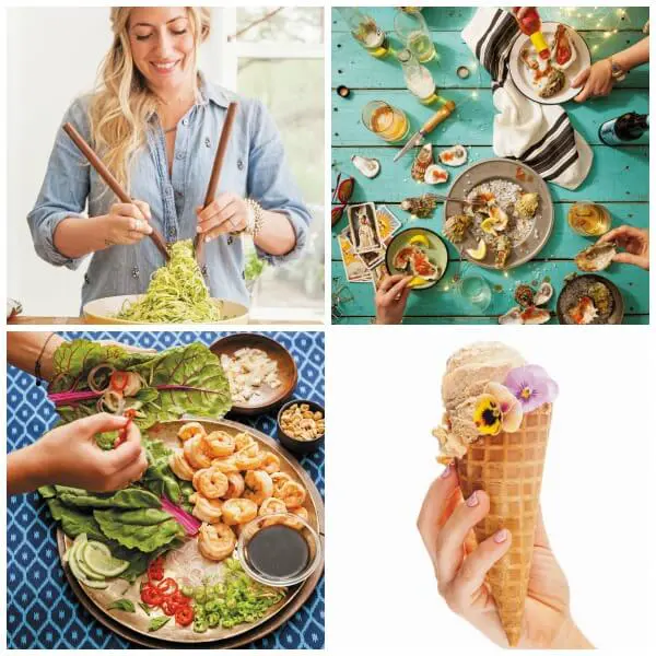 Kathryn Budig and food, collage