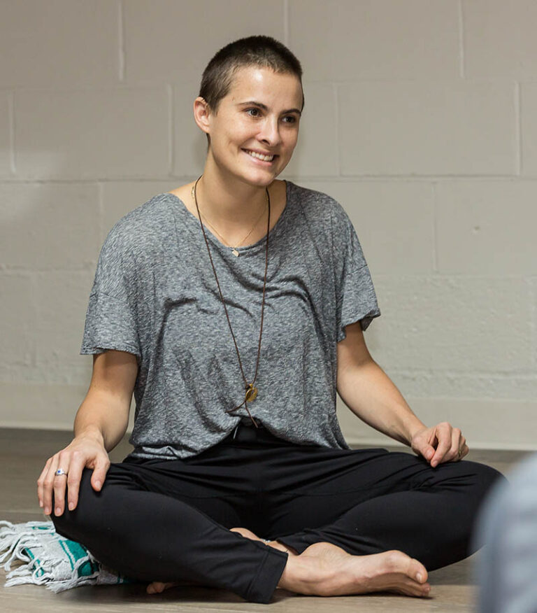 Dr. Kyla Pearce who teaches yoga for traumatic brain injury (TBI)
