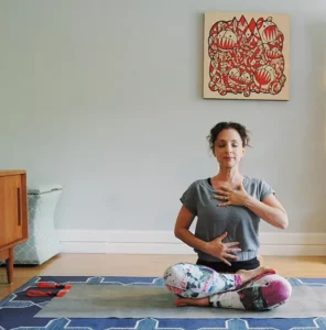Andrea Ferretti doing Pranayama