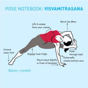 Visvamitrasana yoga pose, illustration